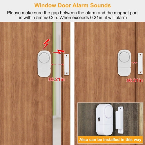 1 Set Wireless Window/Door Magnet Alarms