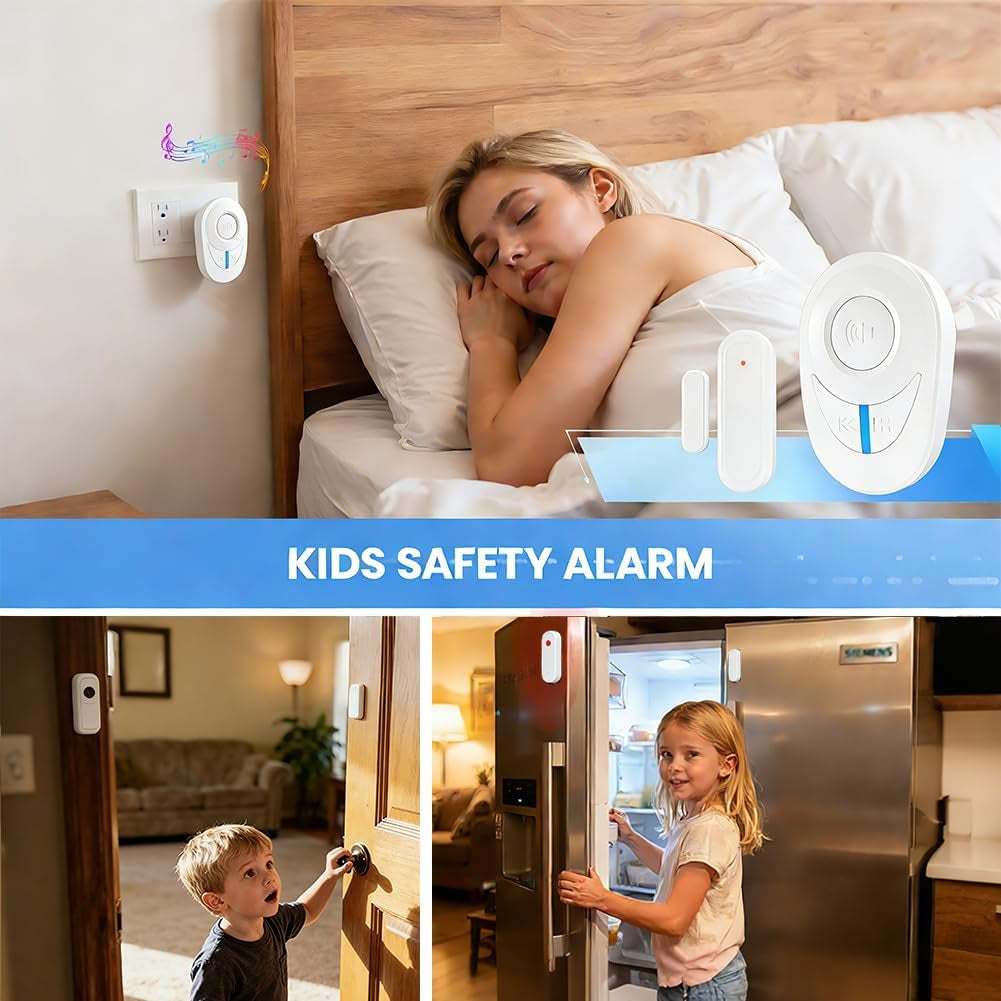 Door Chime, Upgraded Wireless Door Alarm Opened, Magnetic Contact Sensor