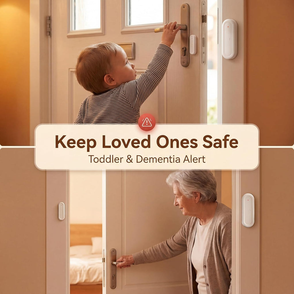 Door Chime, Upgraded Wireless Door Alarm Opened, Magnetic Contact Sensor