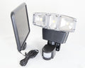 Solar Power Motion Sensor 180 Degree Triple Lamp Security Light with Advance COB LED Technology, 1200 Lumens